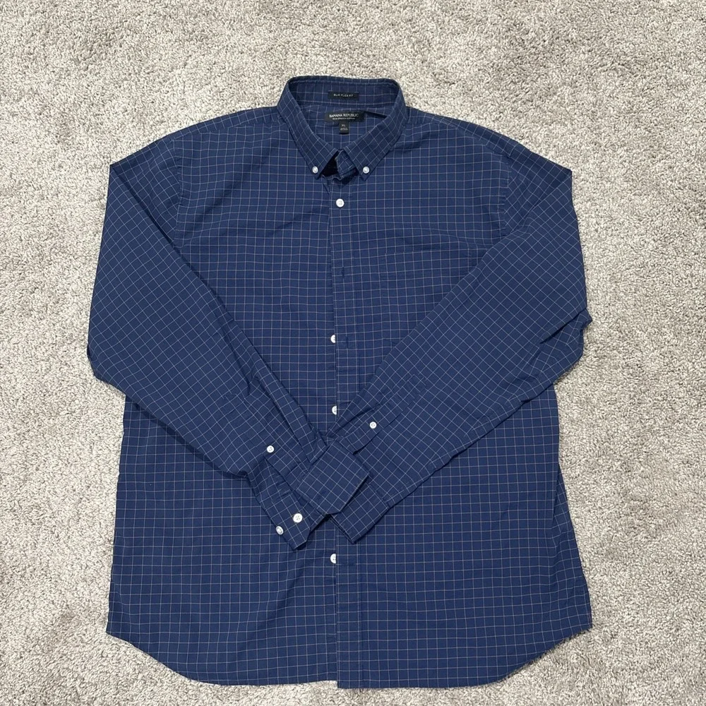 Men's Banana Republic Tech Stretch Slim Flex Fit Extra Large Button